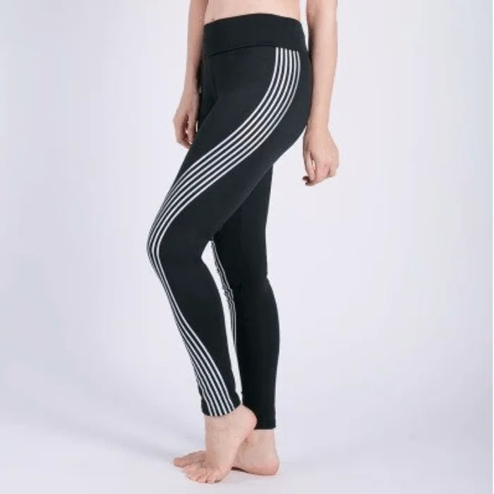 Leggings sportivi con righe decorative