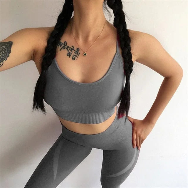 Leggings sportivi con strisce - grigio / s