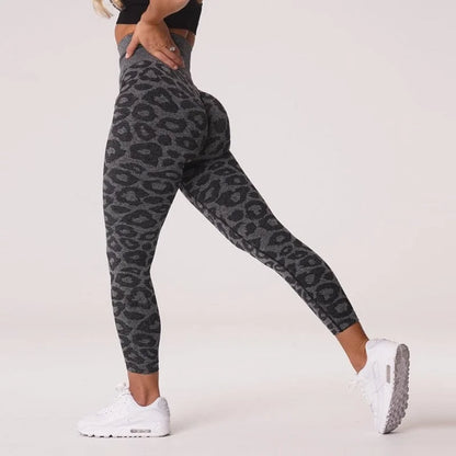 Leggings sportivi da donna con motivo pantera - nero / xs