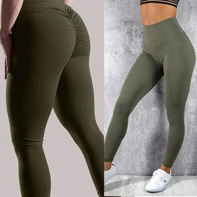 Leggings sportivi lisci - verde / s