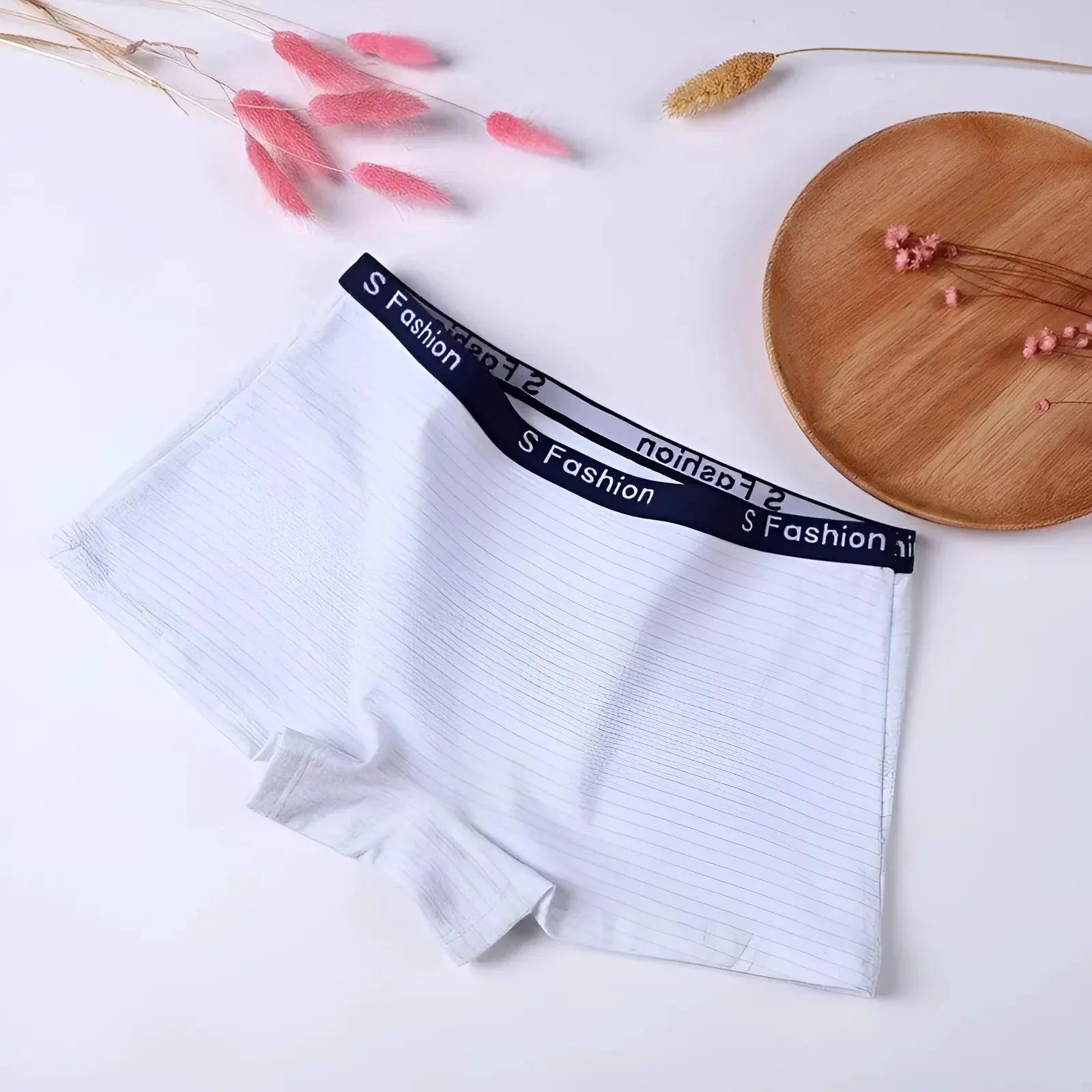 Azzurro Boxer da donna a righe