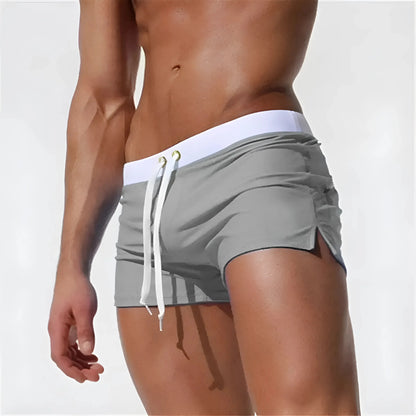 Grigio Chiaro Shorts da bagno corti con tasca