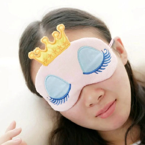 Maschera per dormire con corona e pizzo - viola / universale