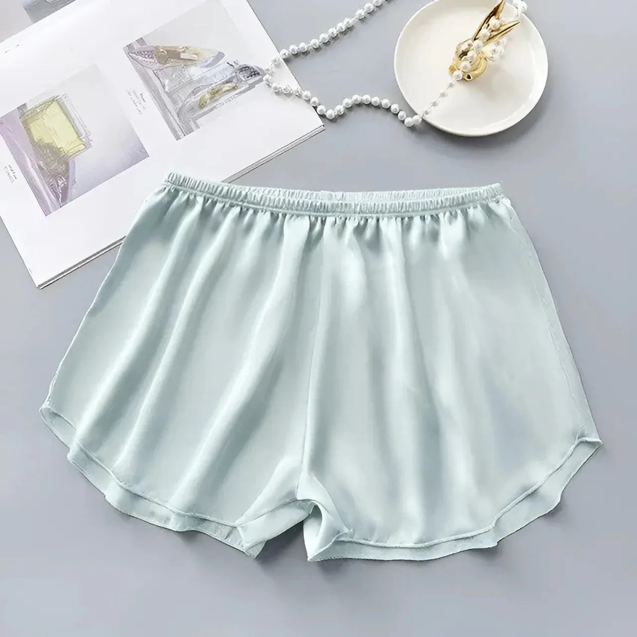 Menta Pantaloni Corti in Satin per Dormire