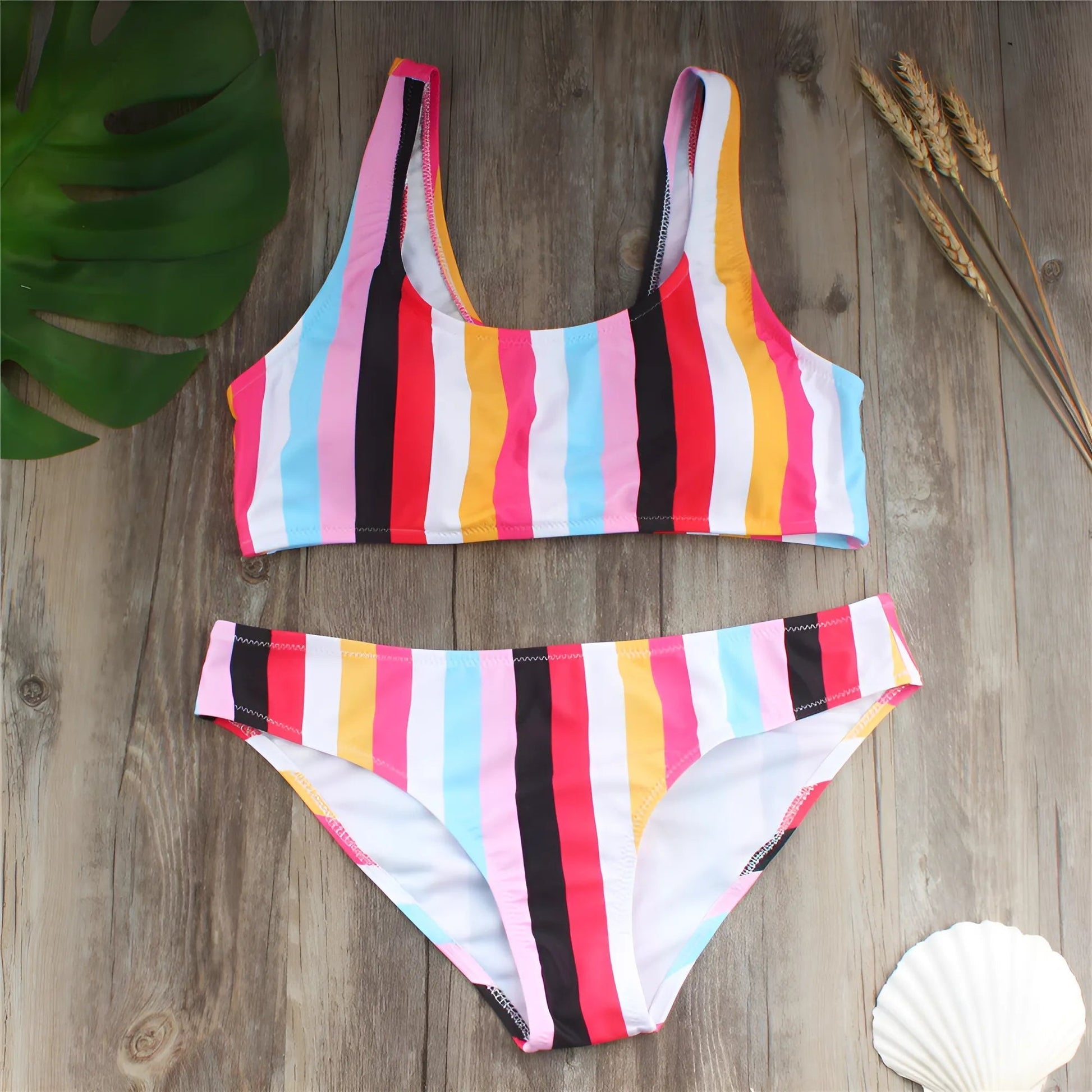Multicolore Costume da bagno a due pezzi Rainbow
