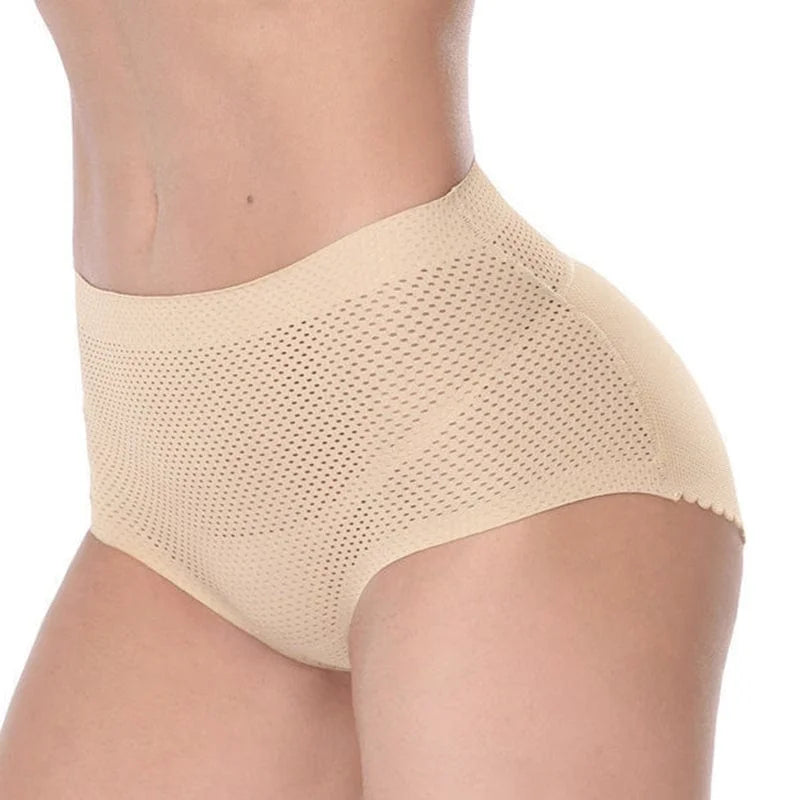 Mutandine a vita alta con un grande effetto push-up - beige / s