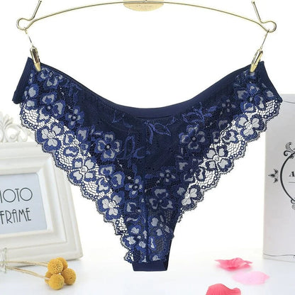 Mutandine con pizzo sul retro - blu navy / universale