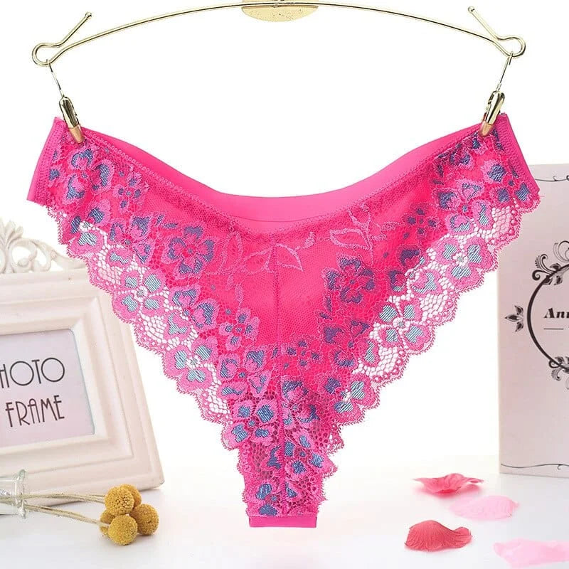 Mutandine con pizzo sul retro - rosa / universale