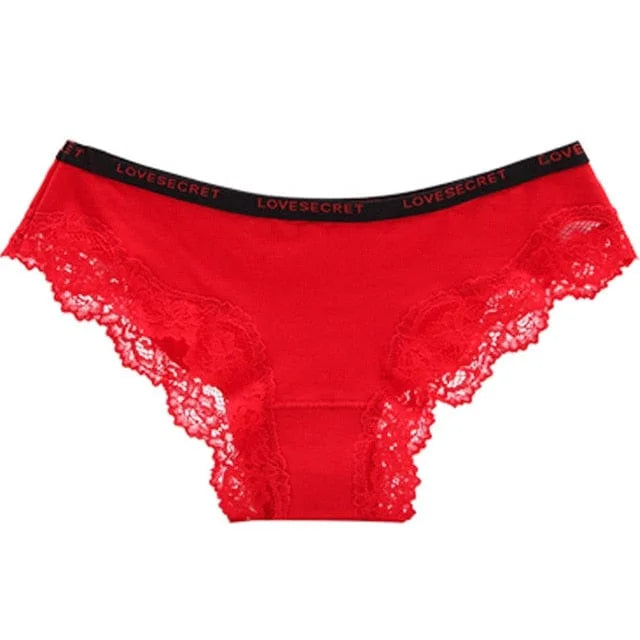 Mutandine eleganti con pizzo - rosso / s