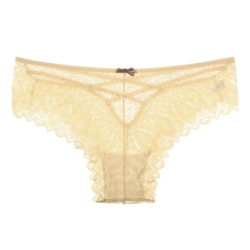 Mutandine in pizzo con cinturini - beige / s