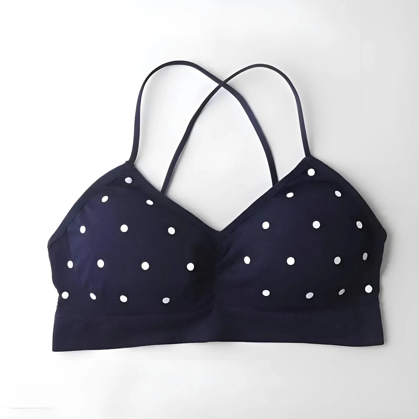 Blu Marino Bralette a Pois