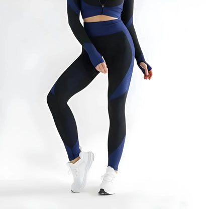 Blu Marino Leggings Sportivi Effetto Push-Up