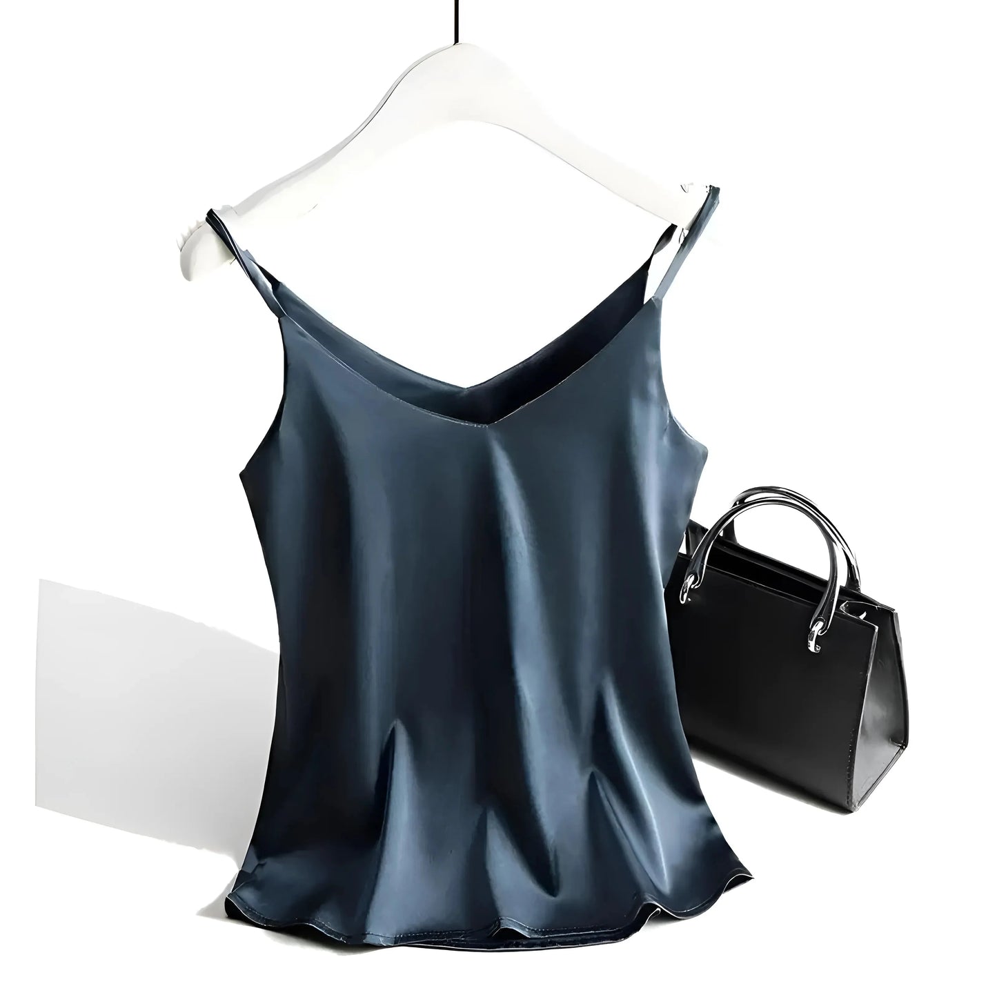 Blu Marino Camisola in seta satinata da donna