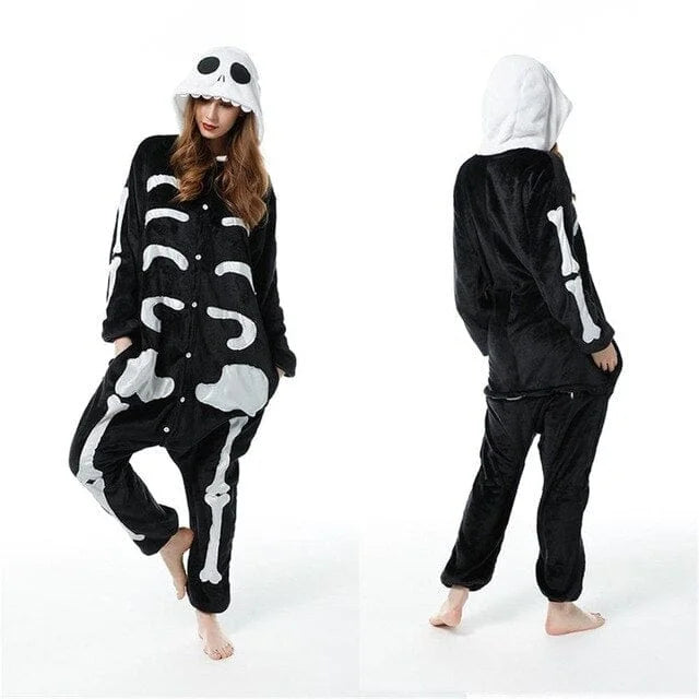 Onesie a forma di scheletro - nero / s