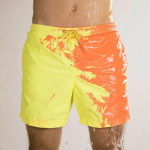 Pantaloncini da bagno uomo che cambiano colore - giallo / s