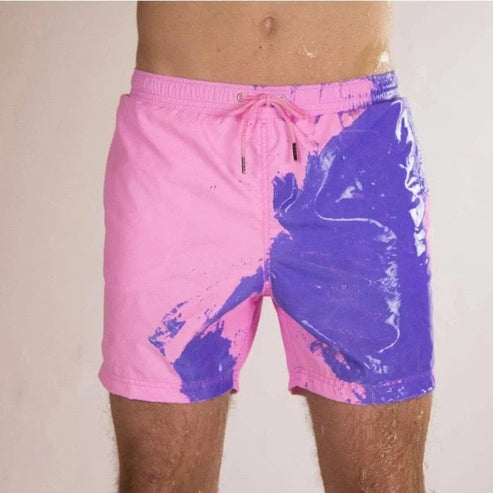Pantaloncini da bagno uomo che cambiano colore - rosa / s