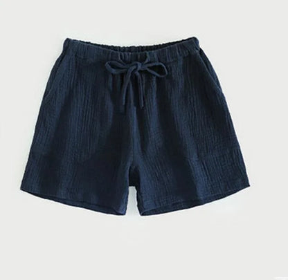 Pantaloncini da notte con lacci - blu navy / s