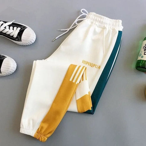 Pantaloni da jogging con inserti colorati - bianco / s