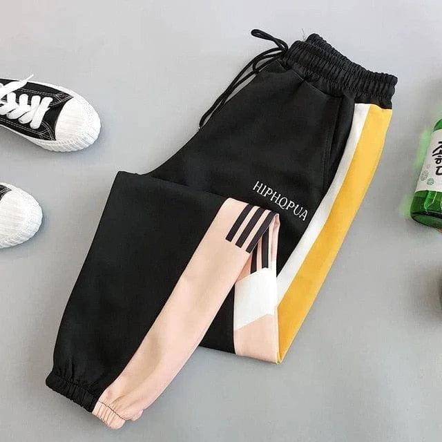 Pantaloni da jogging con inserti colorati - nero / s