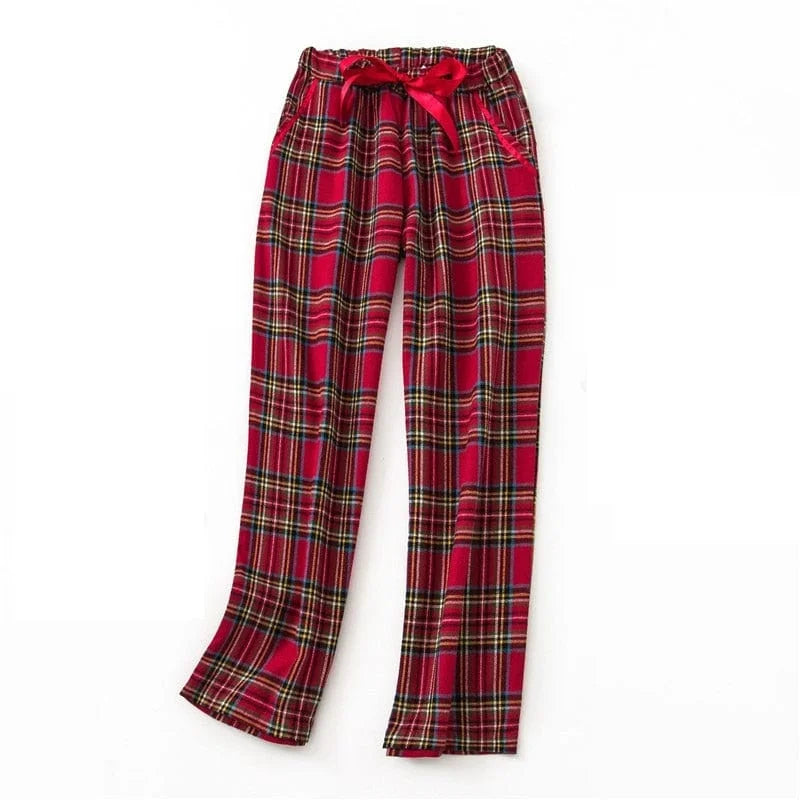 Pantaloni da notte a quadretti - rosso / s/m