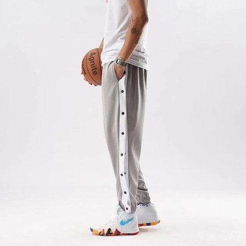 Pantaloni da tuta maschili con zip - grigio / xs