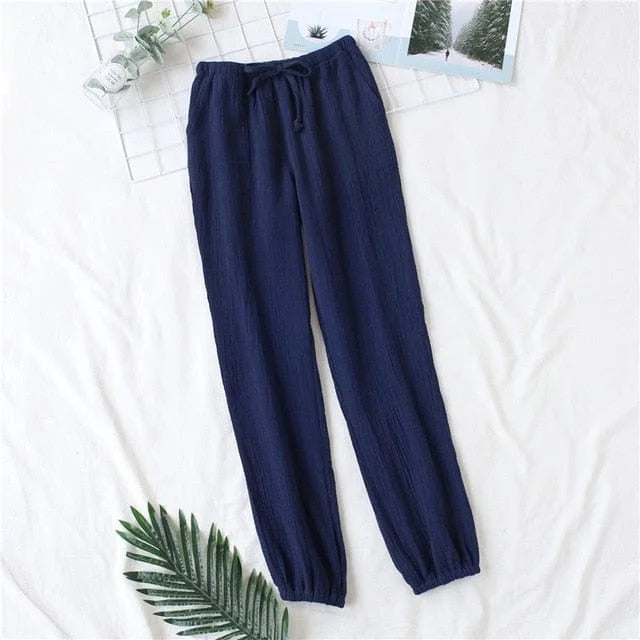 Pantaloni della tuta sportiva con costine - blu navy / m