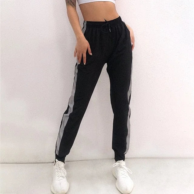 Pantaloni sportivi con polsini - nero / s