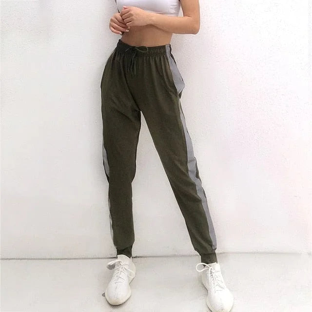 Pantaloni sportivi con polsini - verde / s