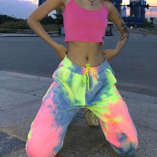 Pantaloni sportivi tie-dye - rosa / s