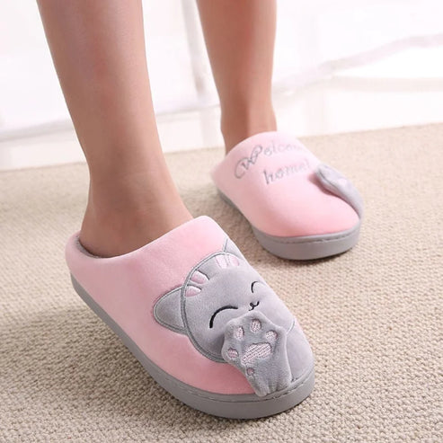 Pantofole con gatto - rosa / 36-37