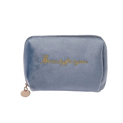 Piccola borsa cosmetica maneggevole con cerniera - blu