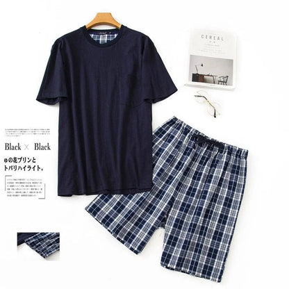 Pigiama corta uomo in set - blu navy / s