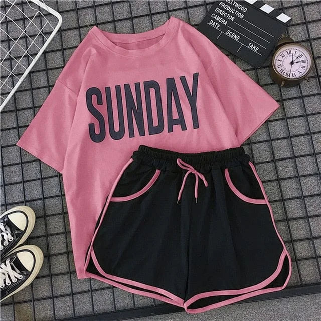 Pigiama donna sunday - rosa / s