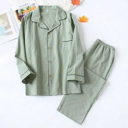 Pigiama maschile con camicia - verde / s