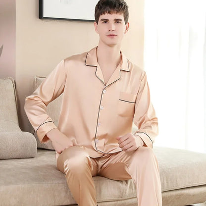 Pigiama uomo in raso - beige / s