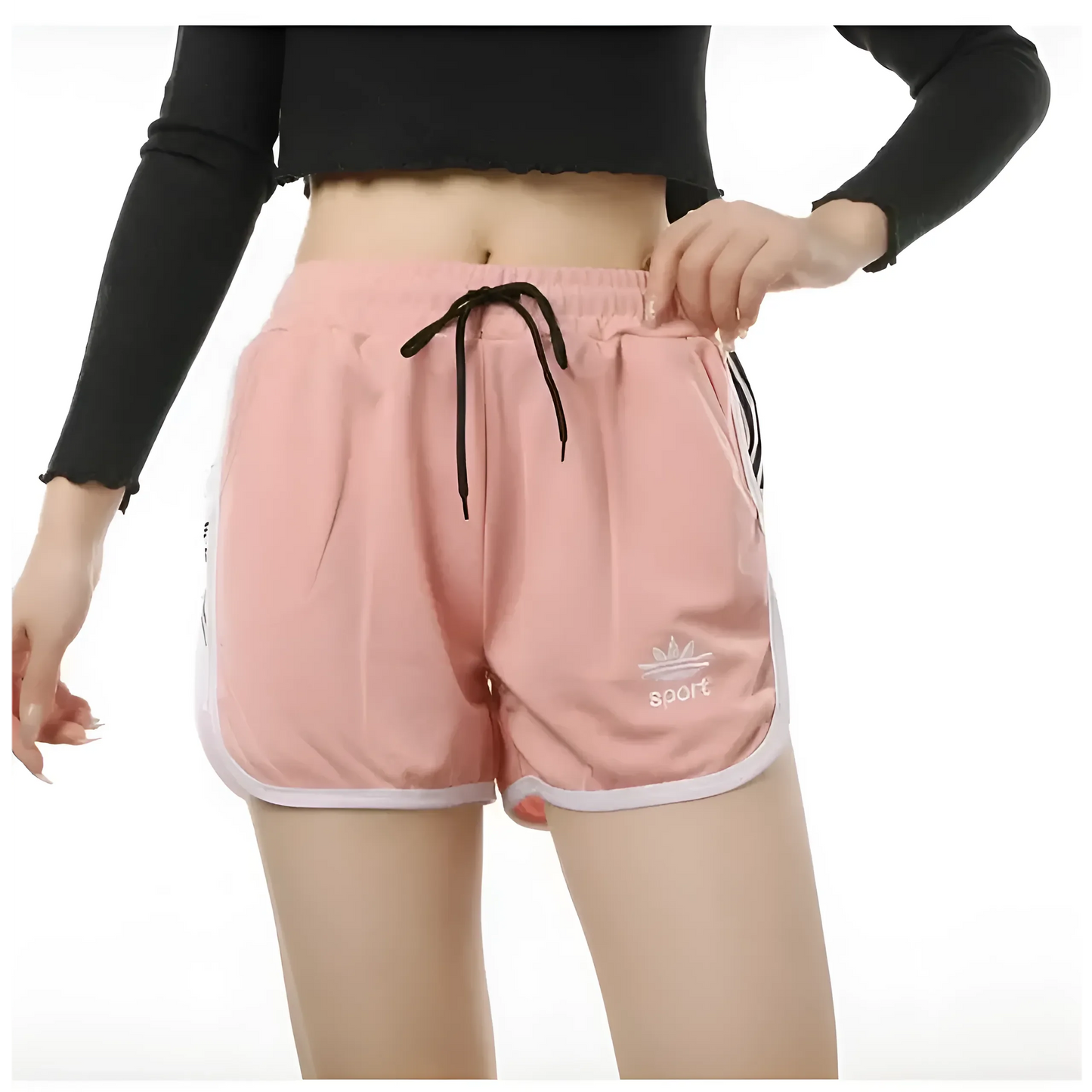 Rosa Pantaloni Corti Sportivi Classici