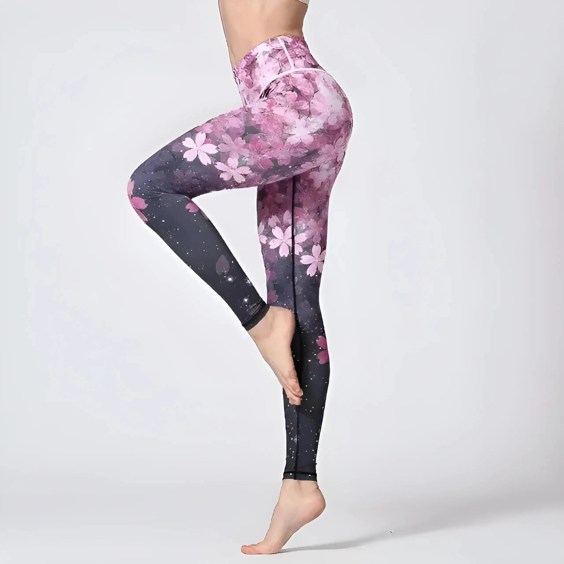 Rosa Leggings Sportivi Floreali