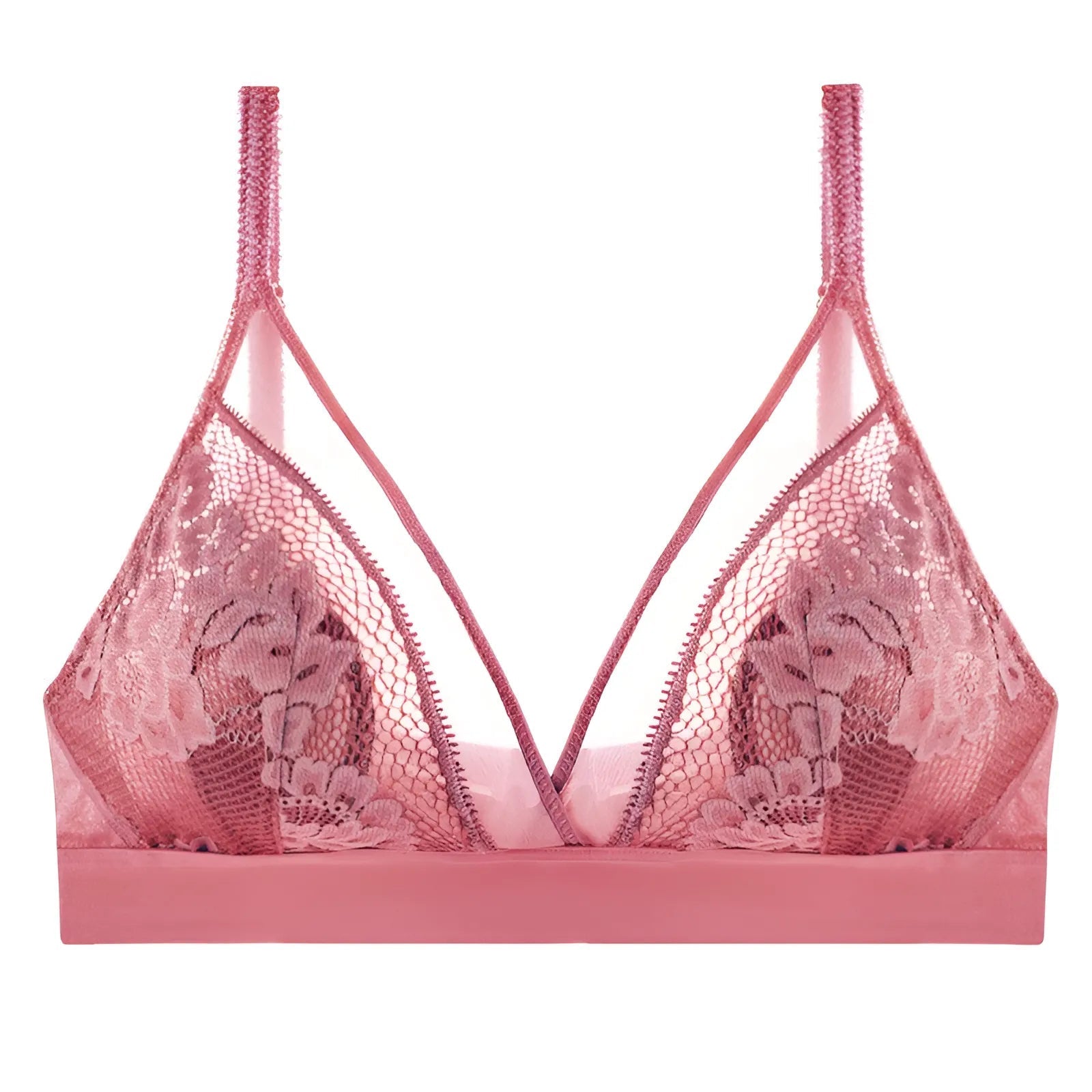 Rosa Reggiseno a triangolo in pizzo