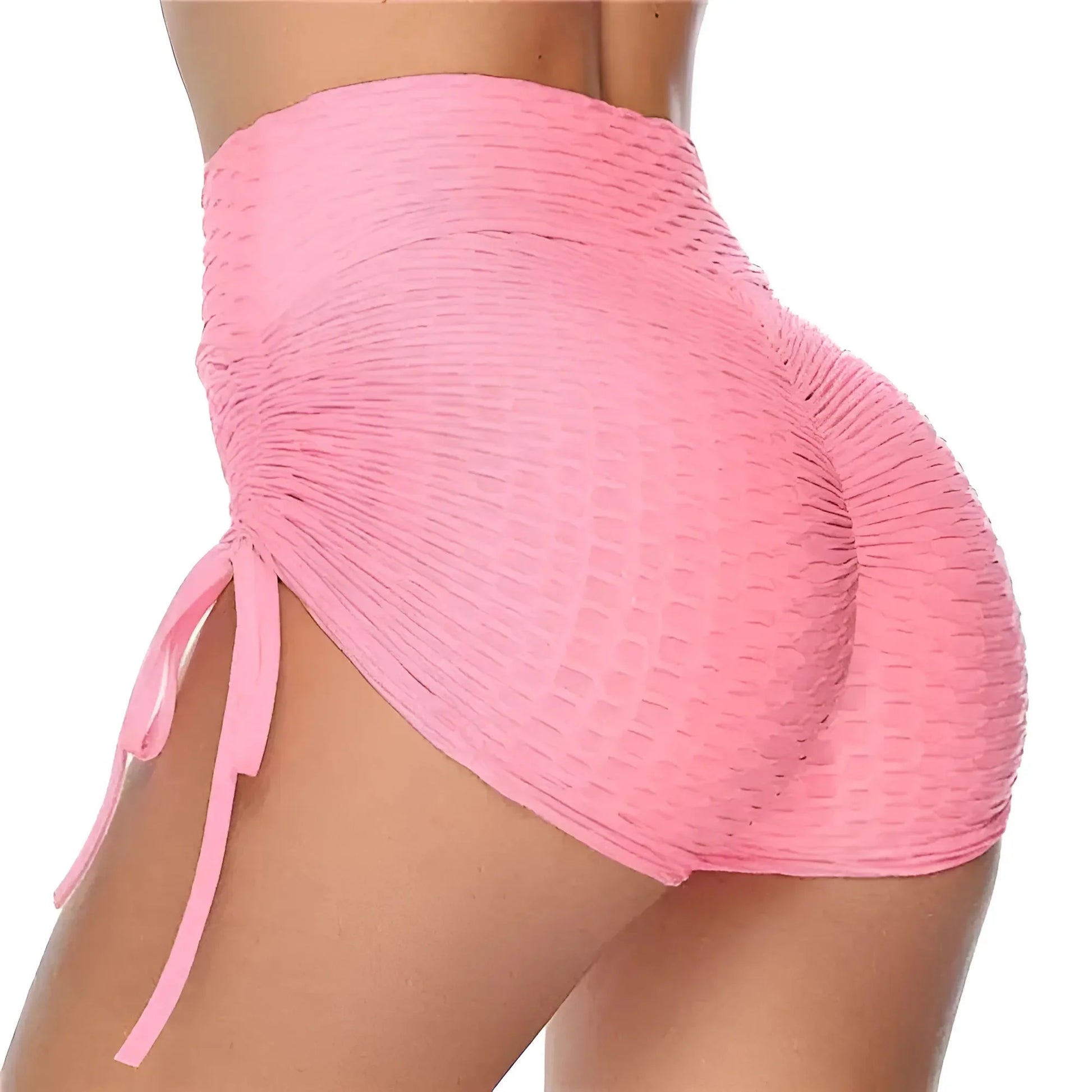 Rosa Shorts Sportivi con Dettaglio a Nastro