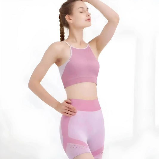 Rosa Set Sportivo con Pantaloni Corti