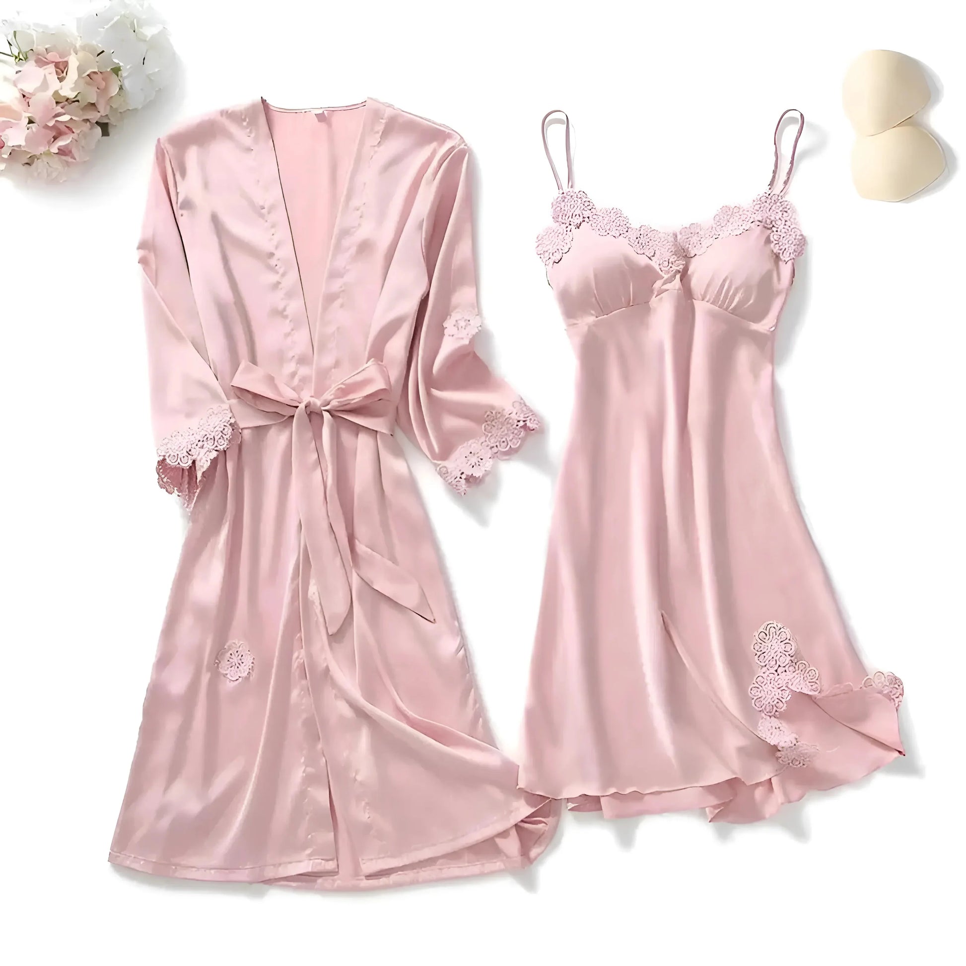 Rosa Set da Notte a Due Pezzi