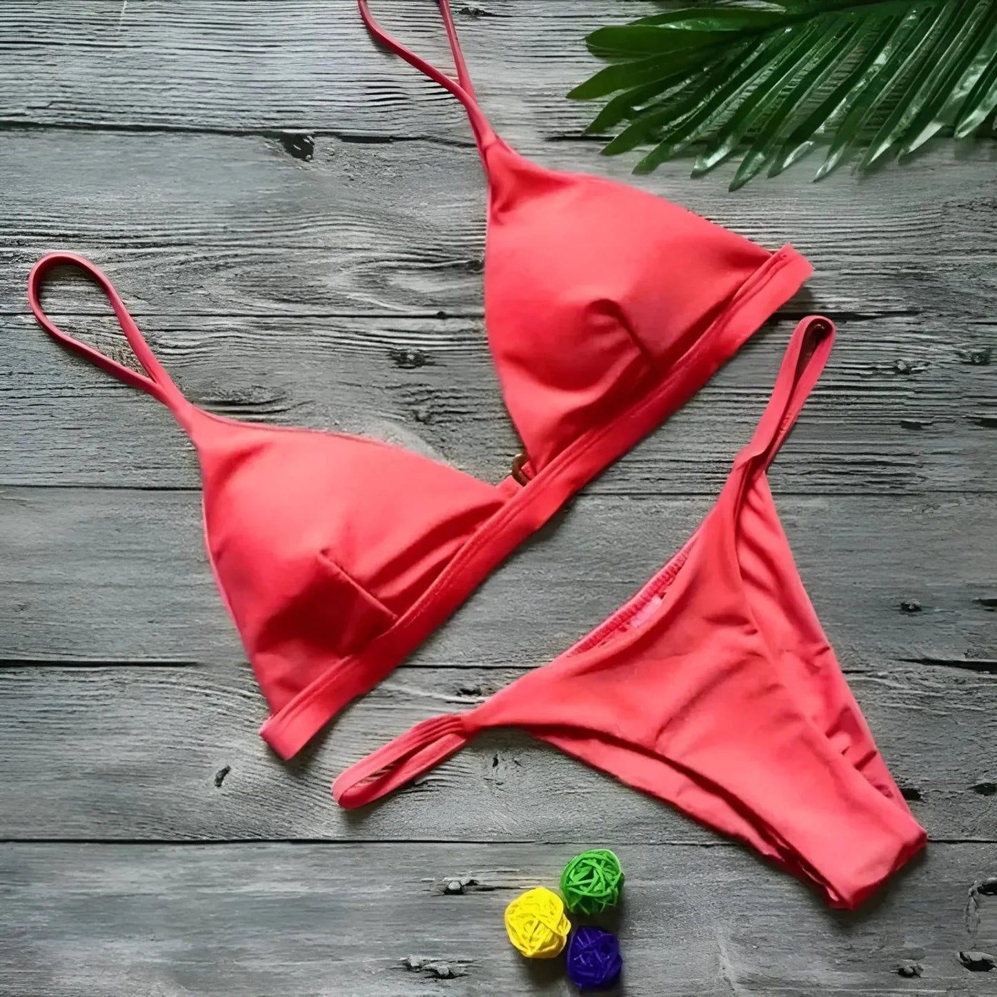 Rosa Set bikini a triangolo in due pezzi