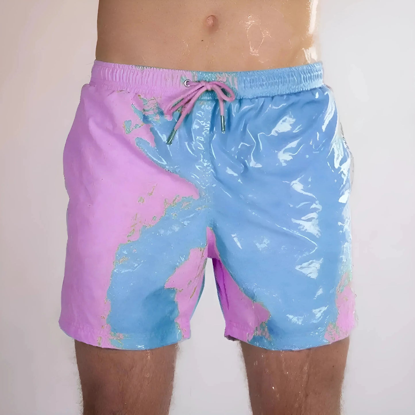 Viola-Blu Pantaloni da bagno da uomo che cambiano colore