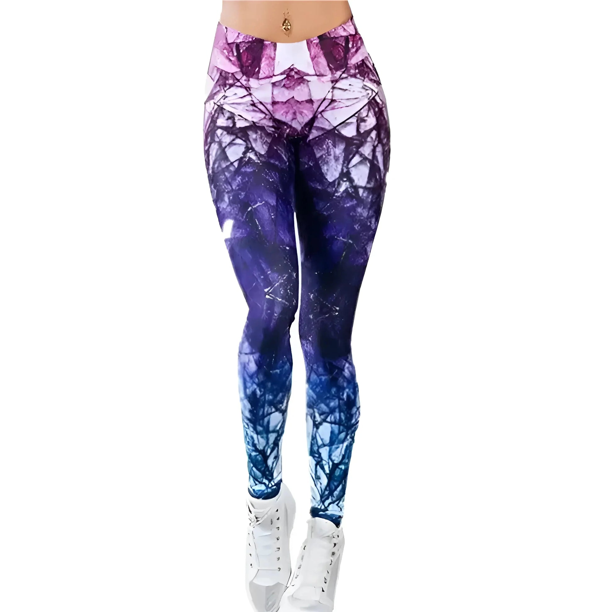 Viola Leggings Sportivi con Motivo