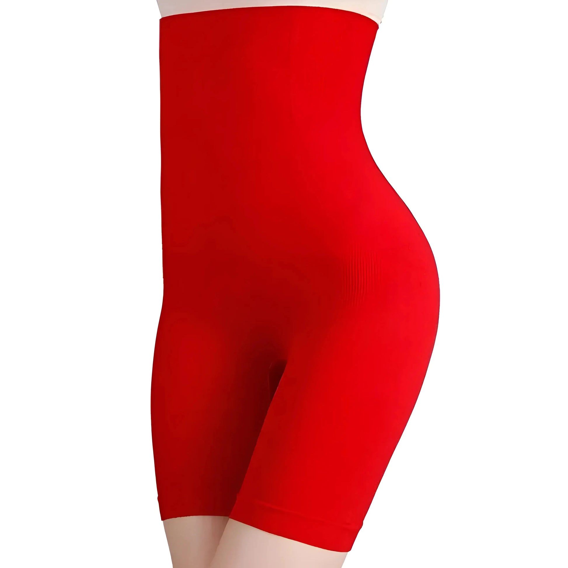 Rosso Pantaloni Corti Snellenti a Vita Alta