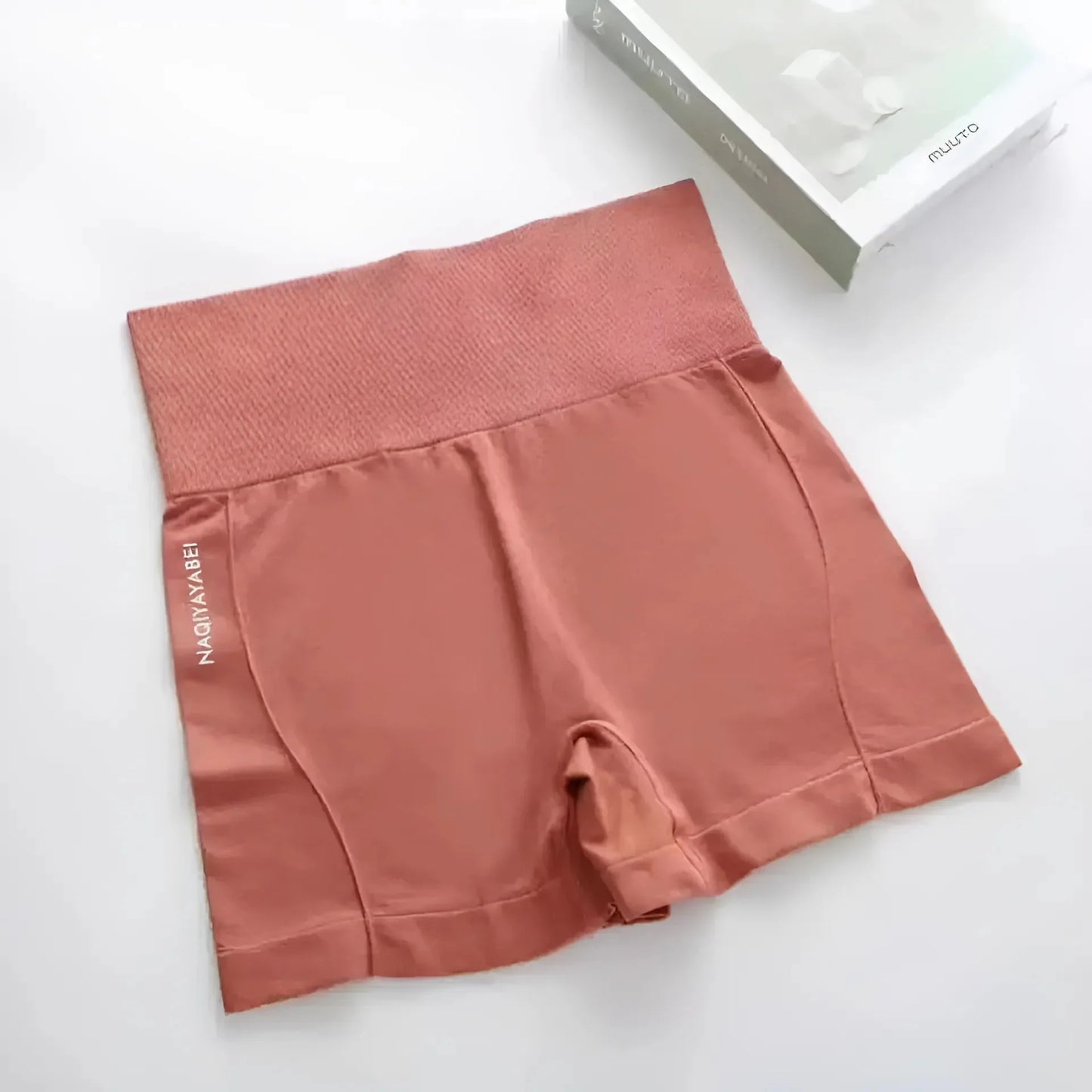 Rosso Shorts Sportivi a Vita Alta