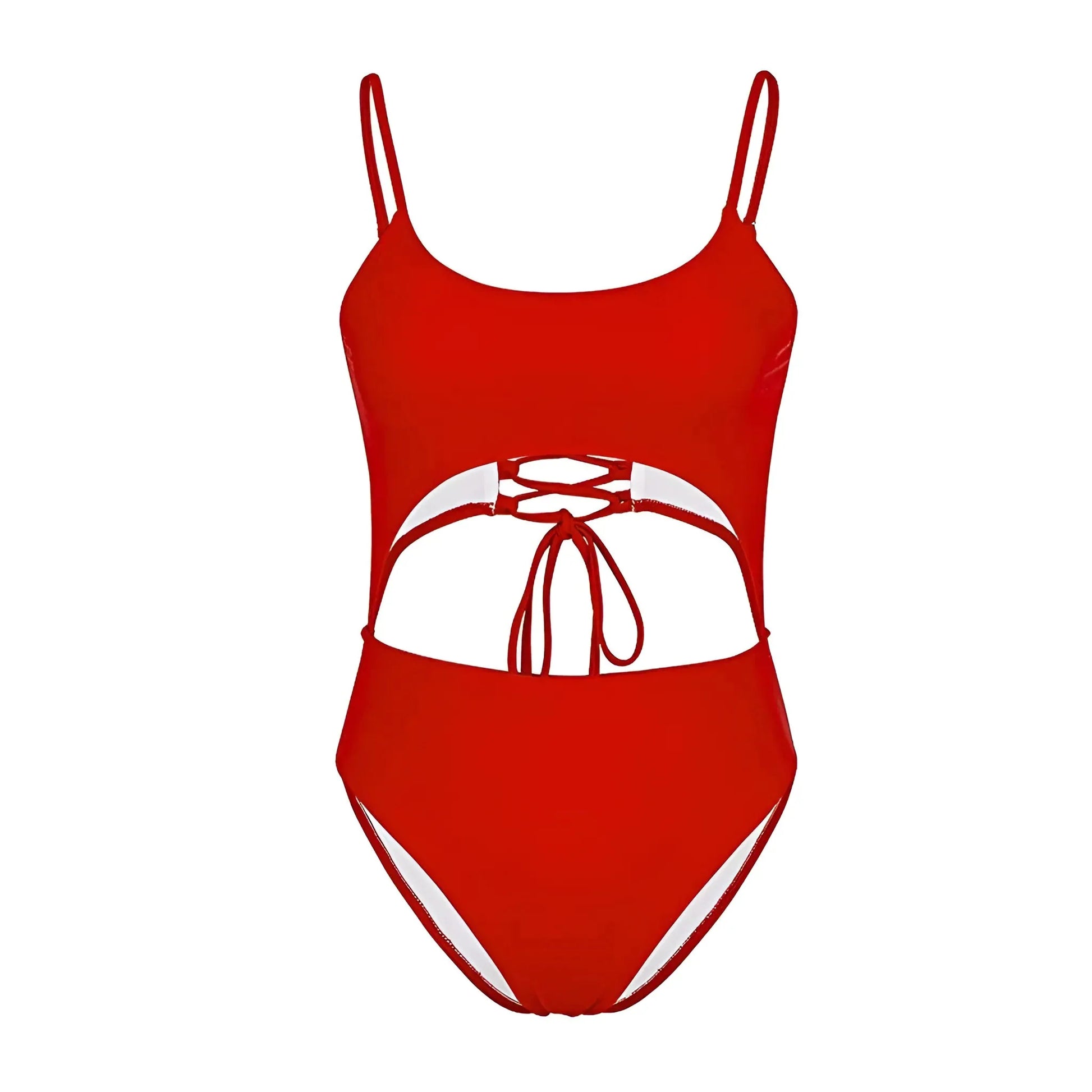 Rosso Costume intero con ritagli