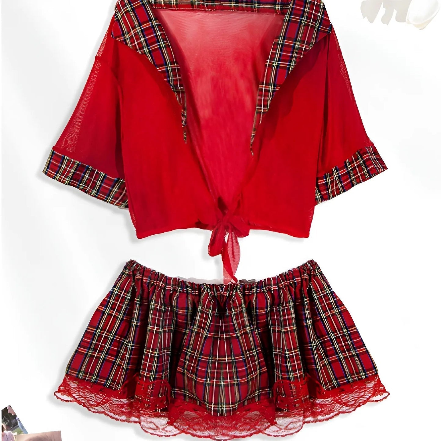 Rosso Outfit da scolara sensuale