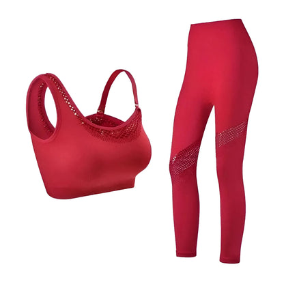 Rosso Set Sportivo con Cinghie Sottile