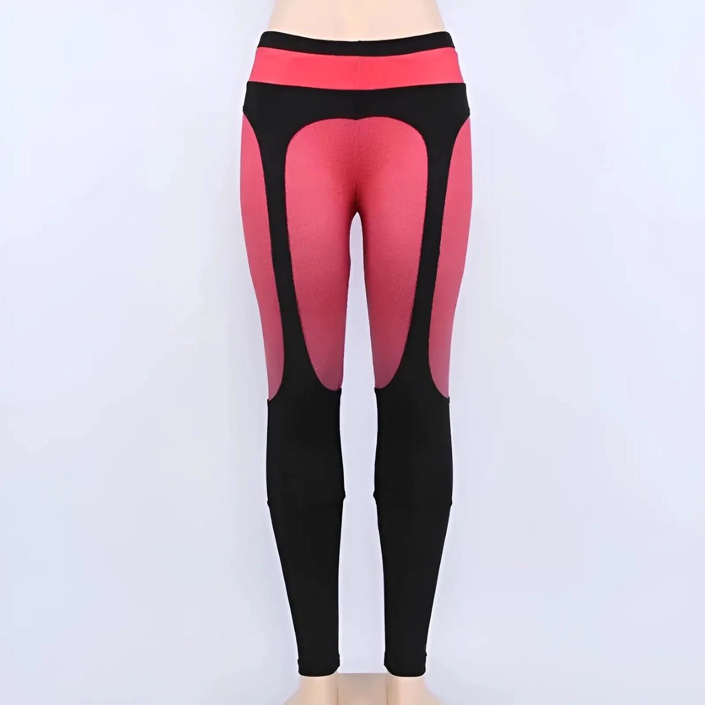 Rosso Leggings Sportivi con Strisce